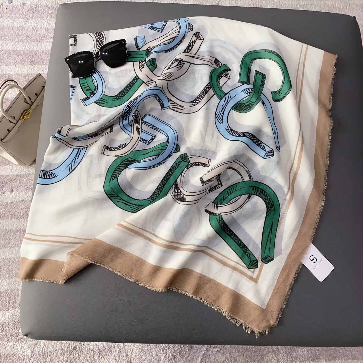 Color Block Polyester Scarf In Multicolor For All Seasons