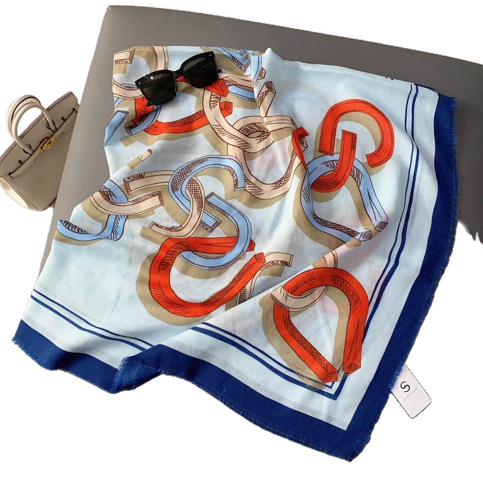 Color Block Polyester Scarf In Multicolor For All Seasons