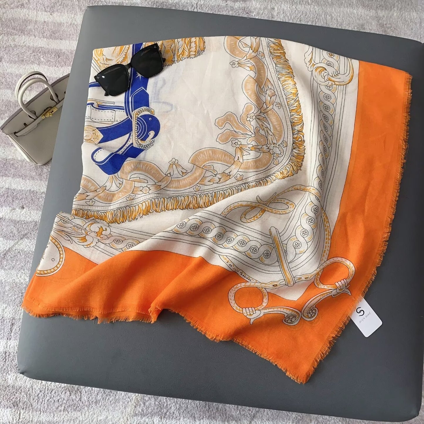 Women's Multicolor Polyester Horse Pattern Shawl Scarf Suitable For All Seasons