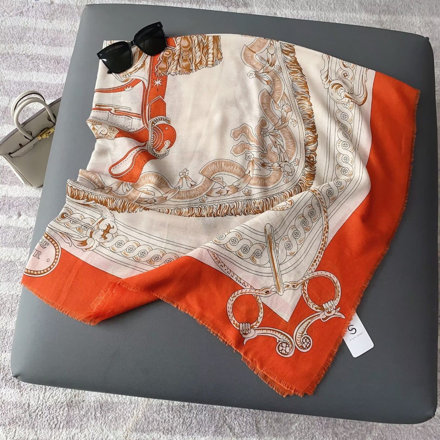 Women's Multicolor Polyester Horse Pattern Shawl Scarf Suitable For All Seasons