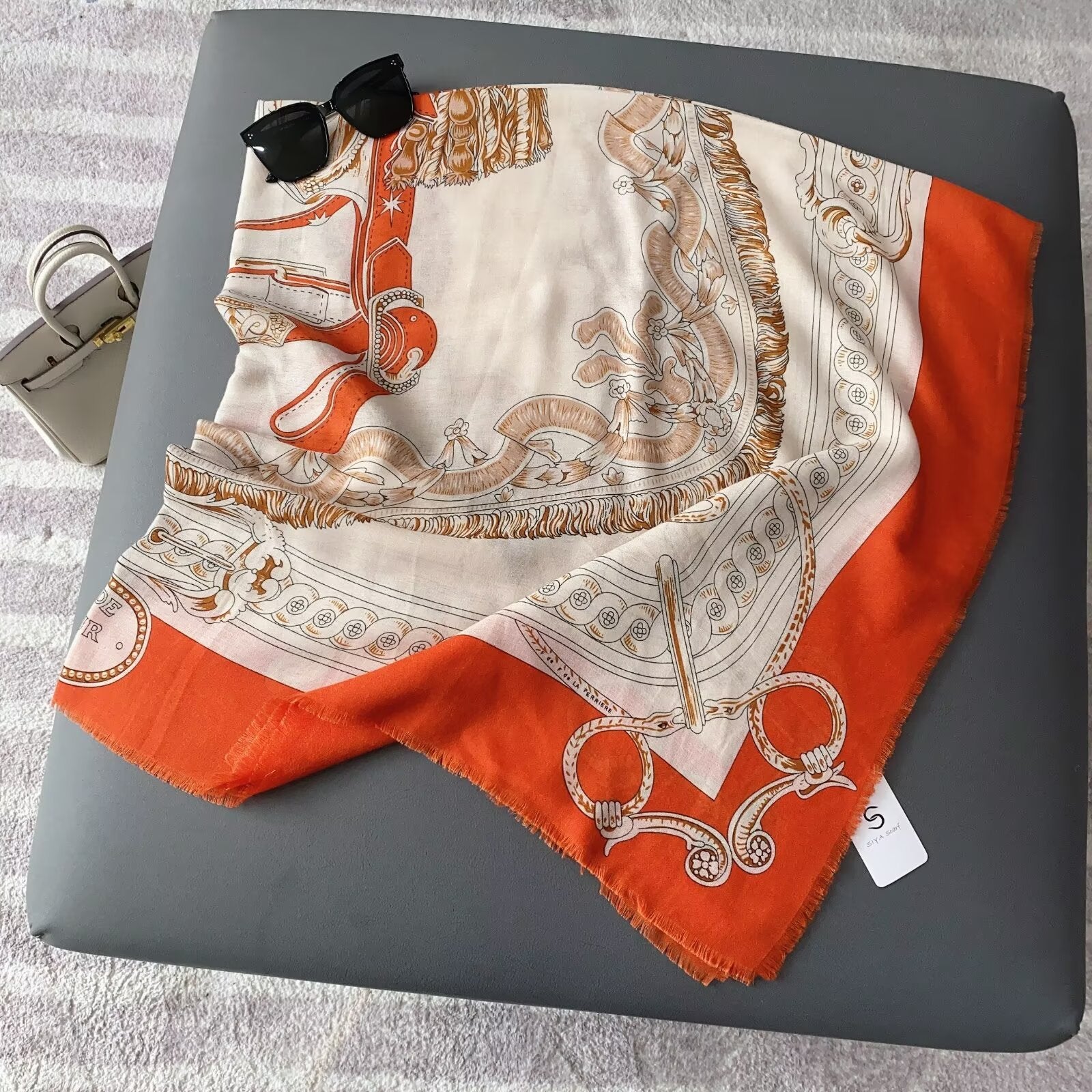 Women's Multicolor Polyester Horse Pattern Shawl Scarf Suitable For All Seasons