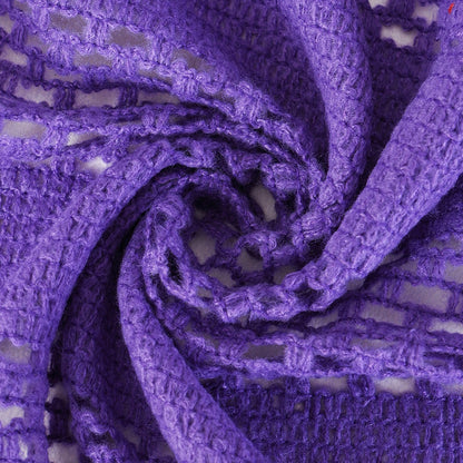 Solid Color Knit Shawl For Women In Dyed Black, Perfect For Spring Season