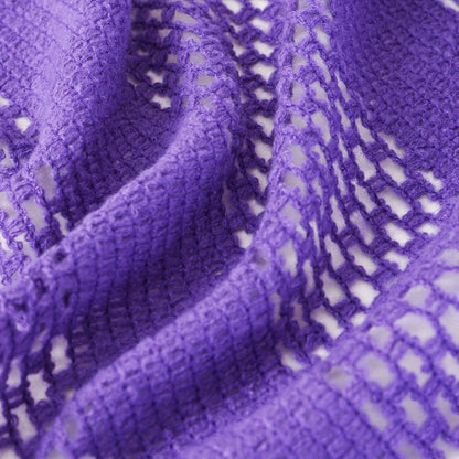 Solid Color Knit Shawl For Women In Dyed Black, Perfect For Spring Season