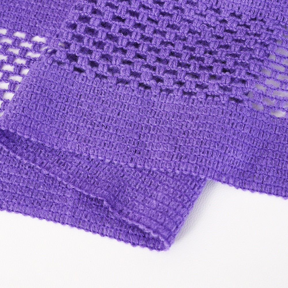 Solid Color Knit Shawl For Women In Dyed Black, Perfect For Spring Season
