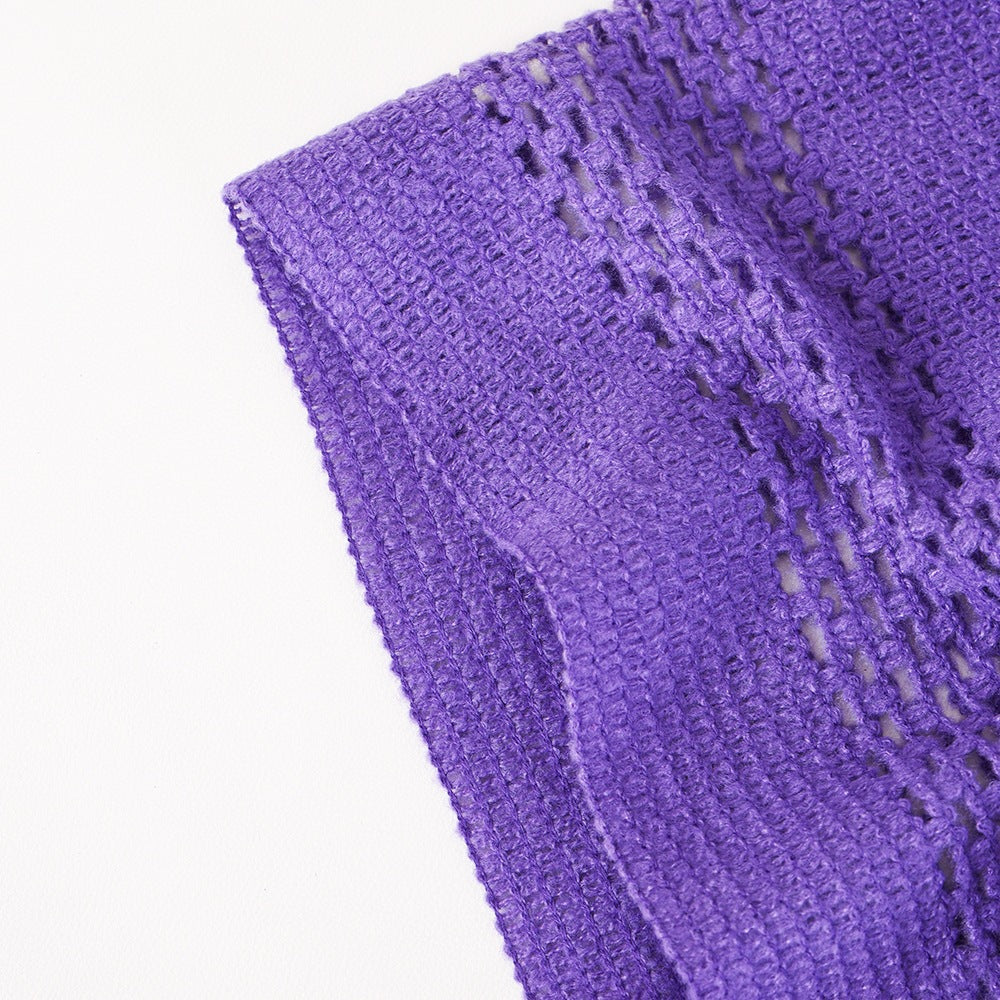 Solid Color Knit Shawl For Women In Dyed Black, Perfect For Spring Season