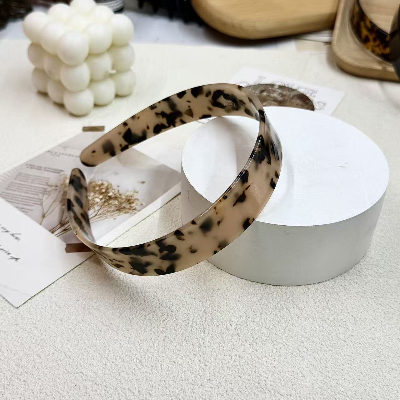 Leopard Print Hair Band For Women Made Of Acetic Acid Sheets, Perfect For Summer