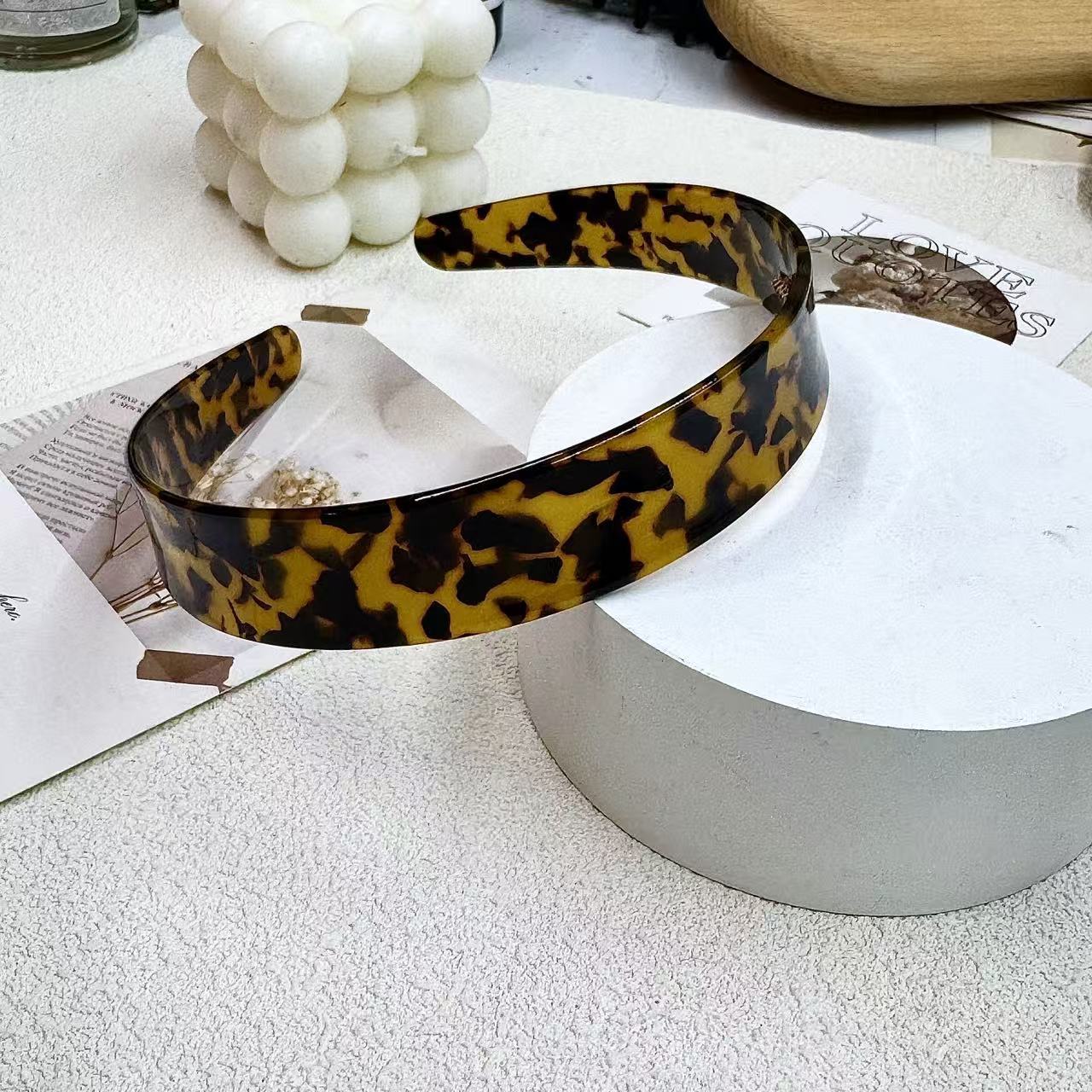 Leopard Print Hair Band For Women Made Of Acetic Acid Sheets, Perfect For Summer