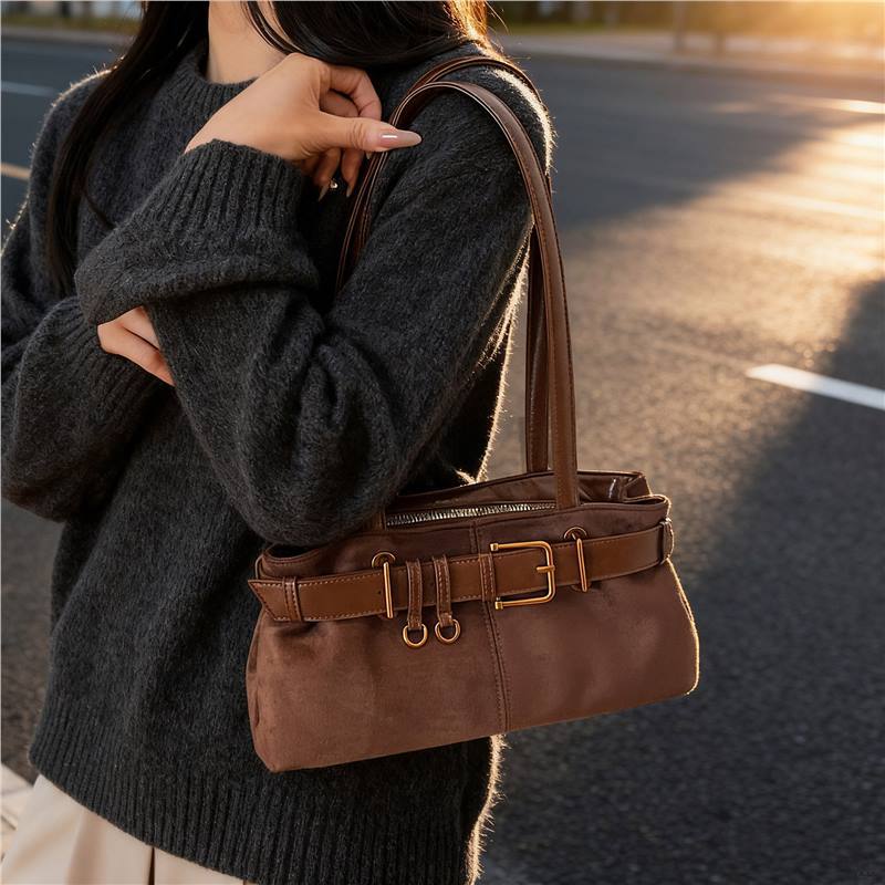 Women Color Block Square Underarm Bag With Single Shoulder Strap, Large Capacity For Autumn & Winter