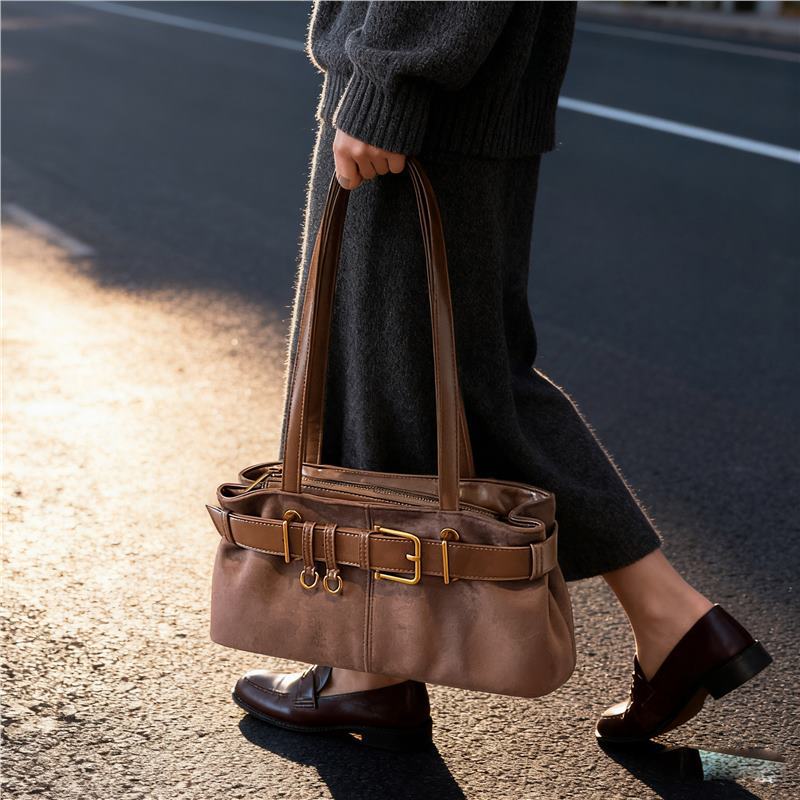 Women Color Block Square Underarm Bag With Single Shoulder Strap, Large Capacity For Autumn & Winter