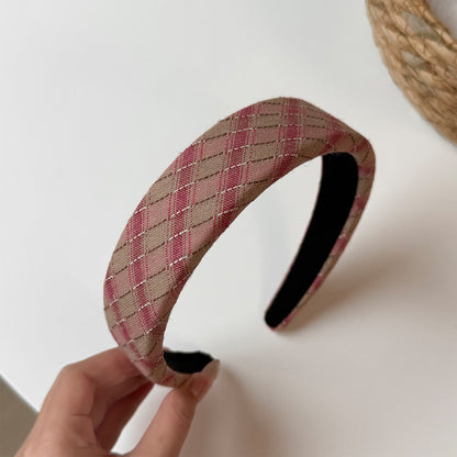 Oval Hair Band For Women In Navy Blue, Made Of Cloth, Perfect For Autumn