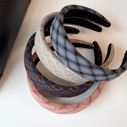 Oval Hair Band For Women In Navy Blue, Made Of Cloth, Perfect For Autumn