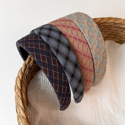 Oval Hair Band For Women In Navy Blue, Made Of Cloth, Perfect For Autumn