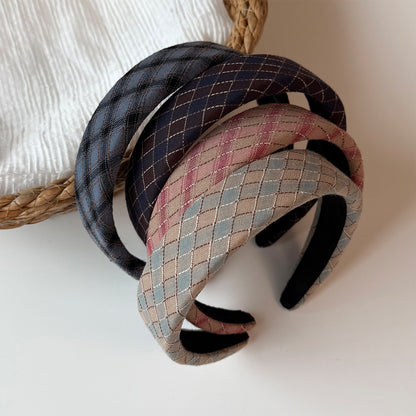 Oval Hair Band For Women In Navy Blue, Made Of Cloth, Perfect For Autumn