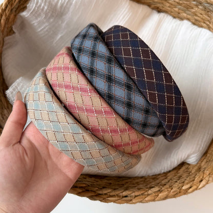 Oval Hair Band For Women In Navy Blue, Made Of Cloth, Perfect For Autumn
