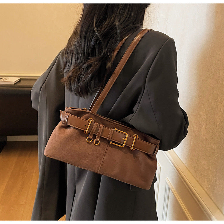 Women Color Block Square Underarm Bag With Single Shoulder Strap, Large Capacity For Autumn & Winter