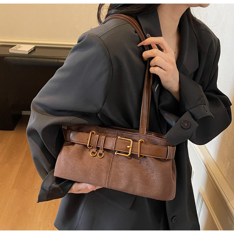 Women Color Block Square Underarm Bag With Single Shoulder Strap, Large Capacity For Autumn & Winter