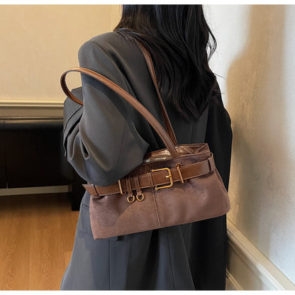 Women Color Block Square Underarm Bag With Single Shoulder Strap, Large Capacity For Autumn & Winter