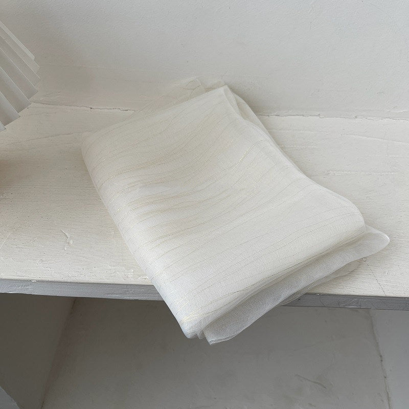 French Style Solid Color Shawl For Women In White Polyester, Perfect For Spring, Elegant Silk Scarf