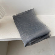 【Dark Gray】#White Silver Silk Scarf