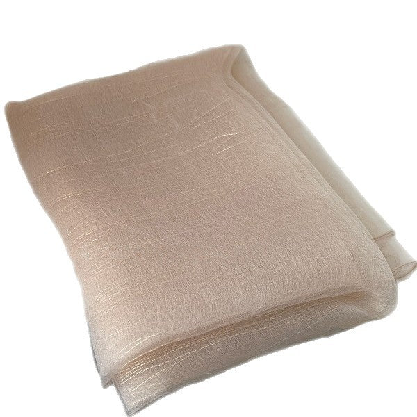 French Style Solid Color Shawl For Women In White Polyester, Perfect For Spring, Elegant Silk Scarf