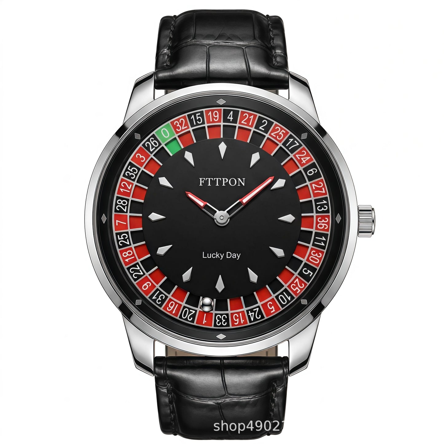 Men's Quartz Watch With Genuine Leather Strap And Pin Buckle Featuring Round Dial And Tempered Glass Mirror