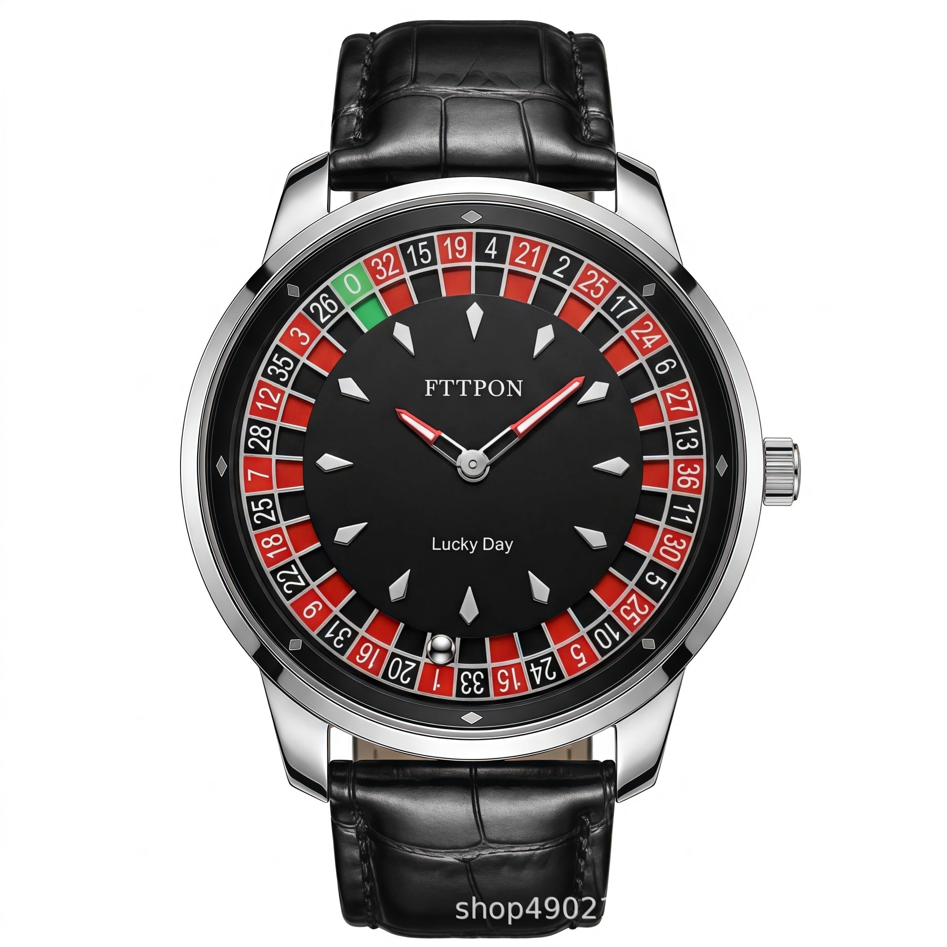 Men's Quartz Watch With Genuine Leather Strap And Pin Buckle Featuring Round Dial And Tempered Glass Mirror
