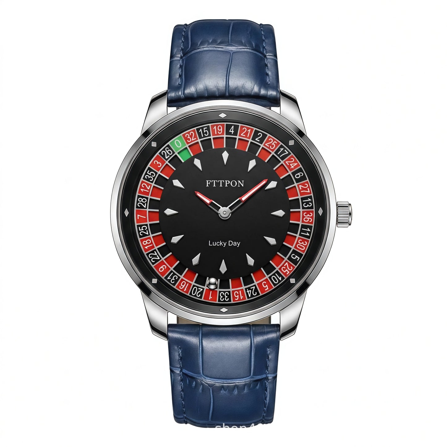 Men's Quartz Watch With Genuine Leather Strap And Pin Buckle Featuring Round Dial And Tempered Glass Mirror