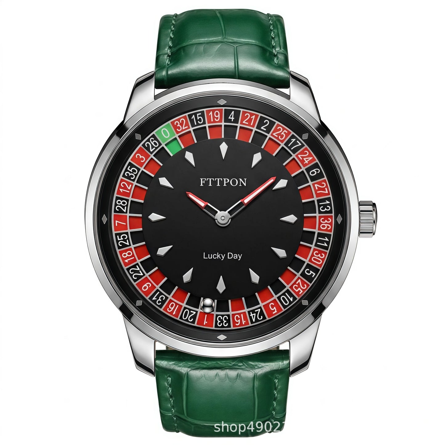 Men's Quartz Watch With Genuine Leather Strap And Pin Buckle Featuring Round Dial And Tempered Glass Mirror