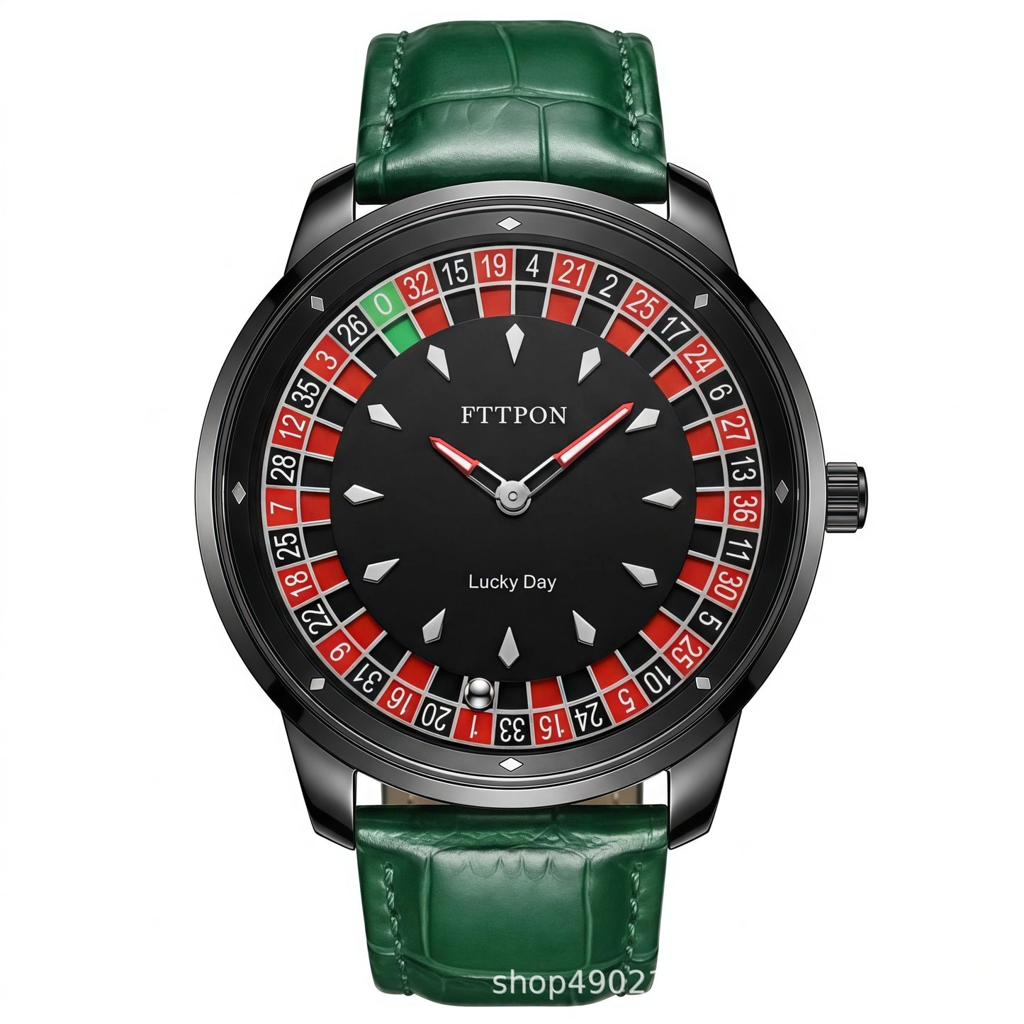 Men's Quartz Watch With Genuine Leather Strap And Pin Buckle Featuring Round Dial And Tempered Glass Mirror