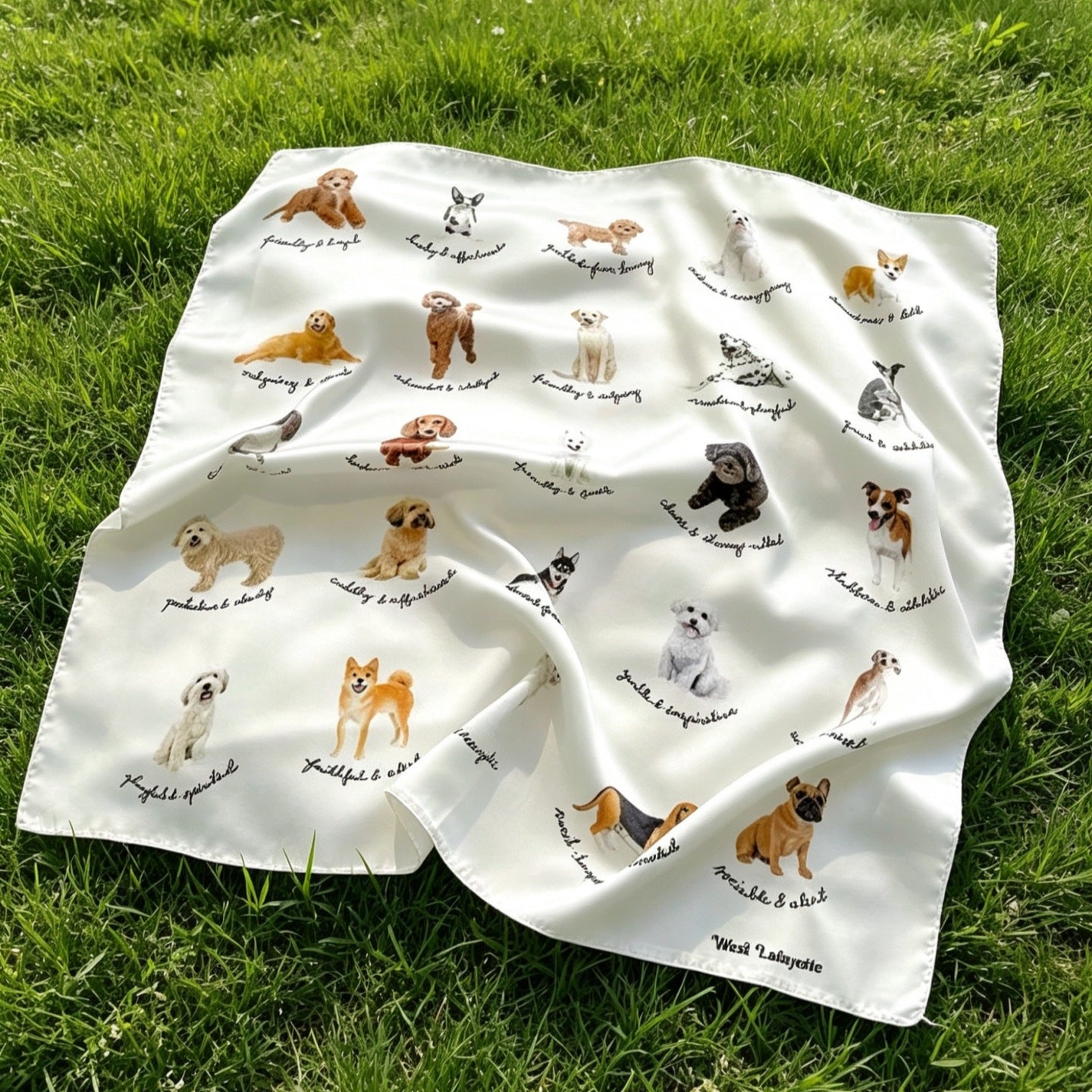 Cute Dog Bandanas For Women In Multicolor Polyester, Perfect For Spring & Summer