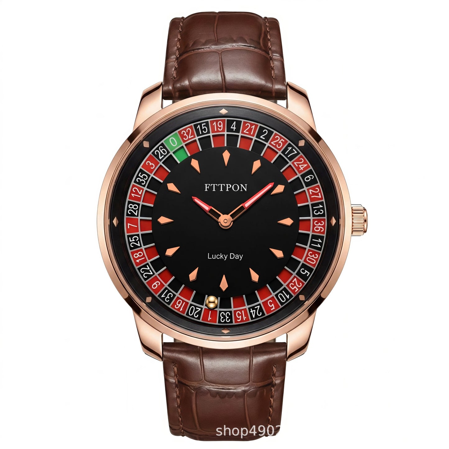 Men's Quartz Watch With Genuine Leather Strap And Pin Buckle Featuring Round Dial And Tempered Glass Mirror