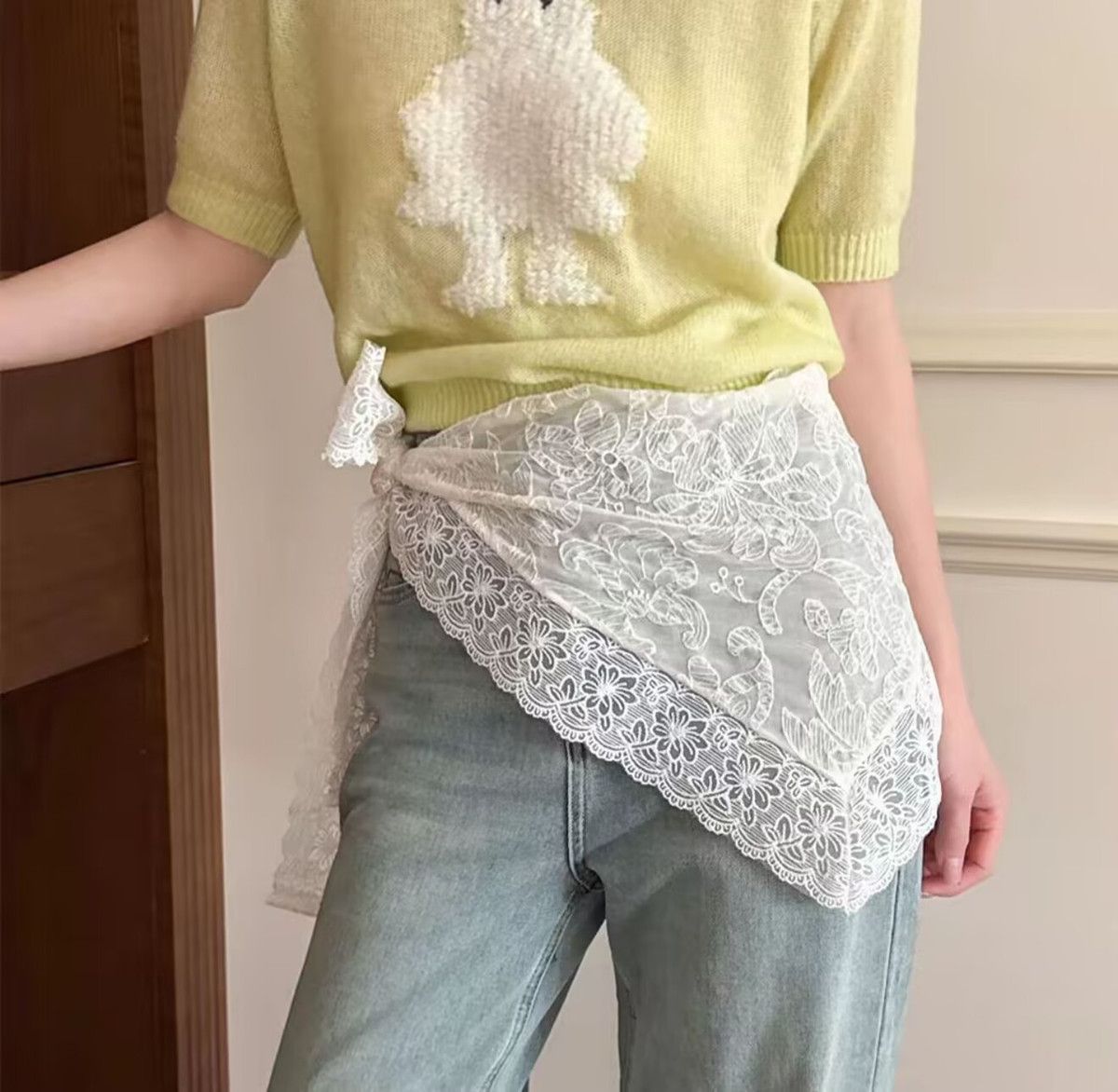 Sweet Geometric Women’s Hat Accessories In Gauze Material With Jacquard Craft, Perfect For Spring