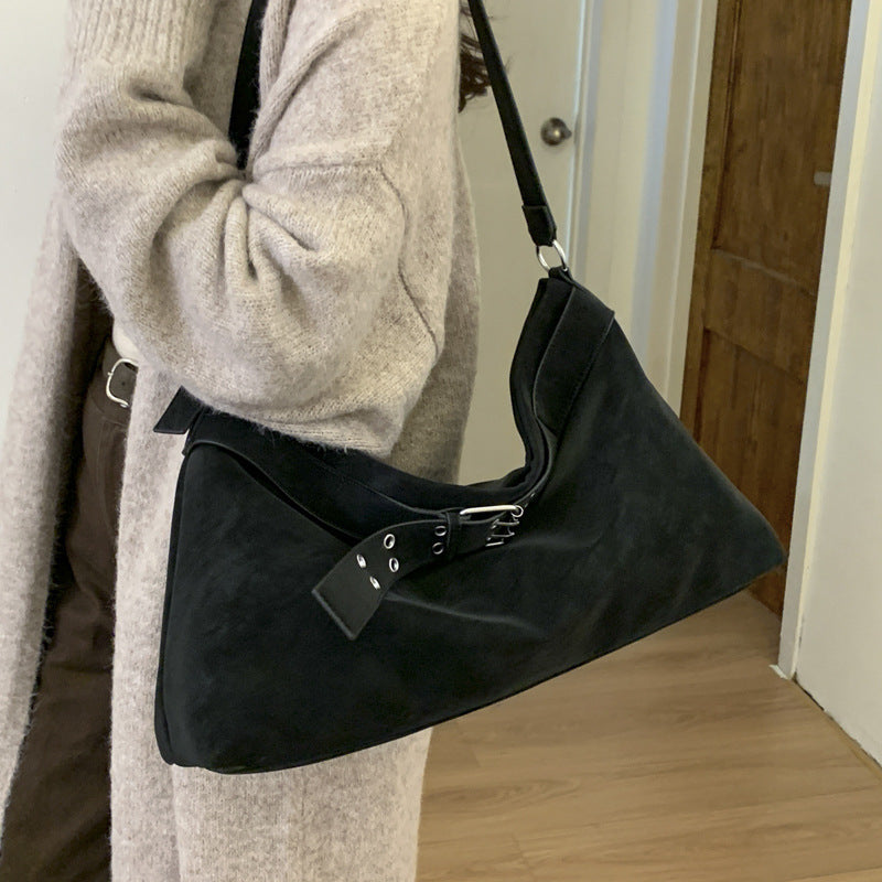 Square Genuine Leather Underarm Bag For Women With Sewing Thread Detail, Single Shoulder Strap, Perfect For Winter