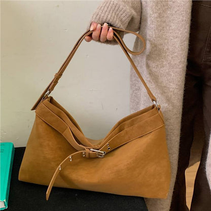 Square Genuine Leather Underarm Bag For Women With Sewing Thread Detail, Single Shoulder Strap, Perfect For Winter