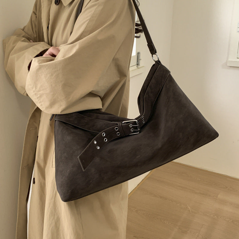 Square Genuine Leather Underarm Bag For Women With Sewing Thread Detail, Single Shoulder Strap, Perfect For Winter