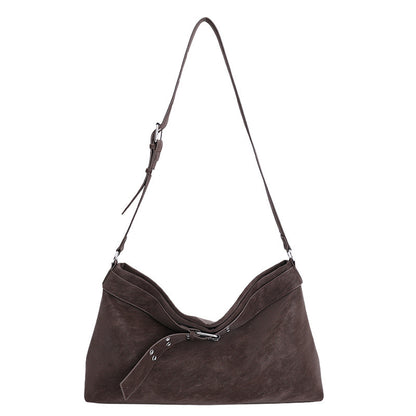 Square Genuine Leather Underarm Bag For Women With Sewing Thread Detail, Single Shoulder Strap, Perfect For Winter