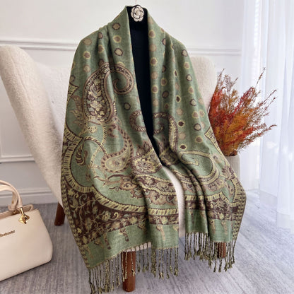 Polyester Tassel Shawl Scarf For Spring, Lightweight And Stylish Accessory
