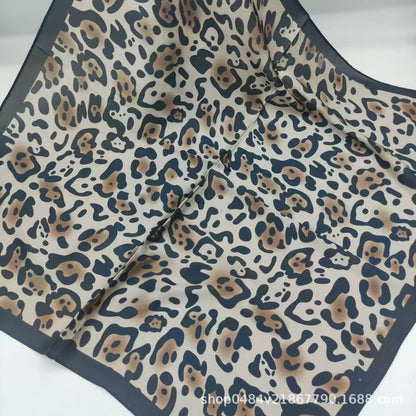 Women's Chiffon Silk Scarf With Flowers Pattern In White, Perfect For Spring