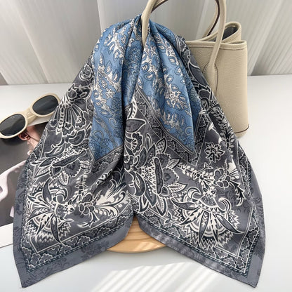 Women’s Silk Scarf With Cashew Nuts Pattern, Commute Style, Perfect For Spring Season