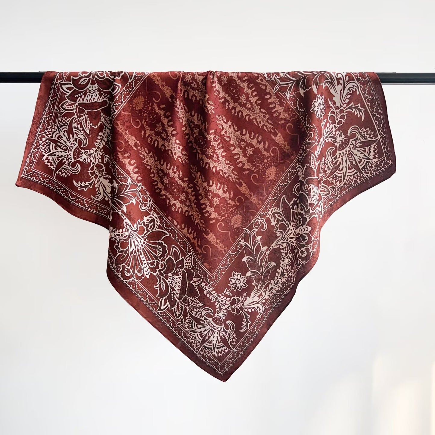 Women’s Silk Scarf With Cashew Nuts Pattern, Commute Style, Perfect For Spring Season
