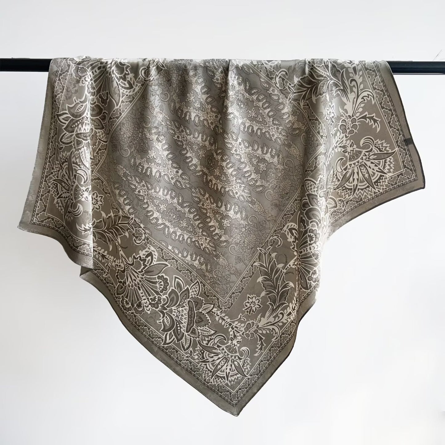 Women’s Silk Scarf With Cashew Nuts Pattern, Commute Style, Perfect For Spring Season