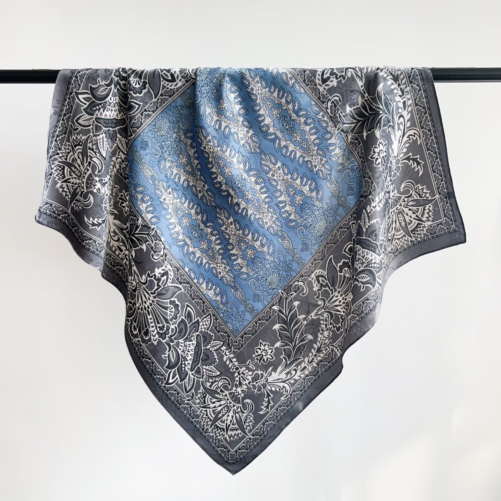 Women’s Silk Scarf With Cashew Nuts Pattern, Commute Style, Perfect For Spring Season