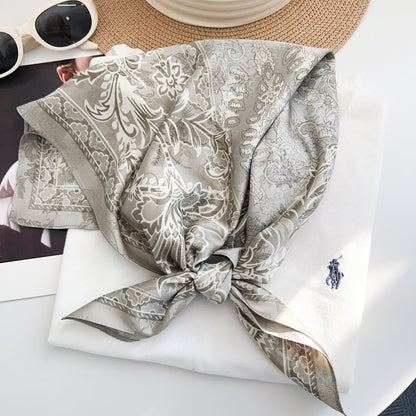 Women’s Silk Scarf With Cashew Nuts Pattern, Commute Style, Perfect For Spring Season