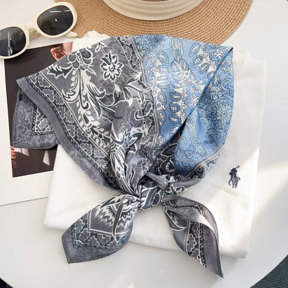 Women’s Silk Scarf With Cashew Nuts Pattern, Commute Style, Perfect For Spring Season