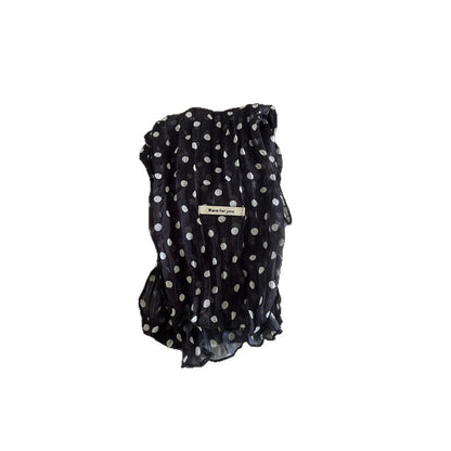 Retro Polka Dots Twilly Scarf For Women In White Polyester, Perfect For Spring