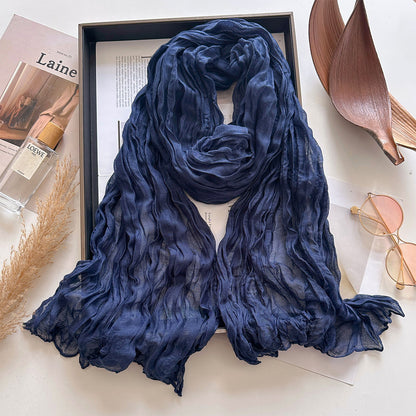 Solid Color Watermelon Red Polyester Scarf For Women, Commute Style, Perfect For Autumn And Winter