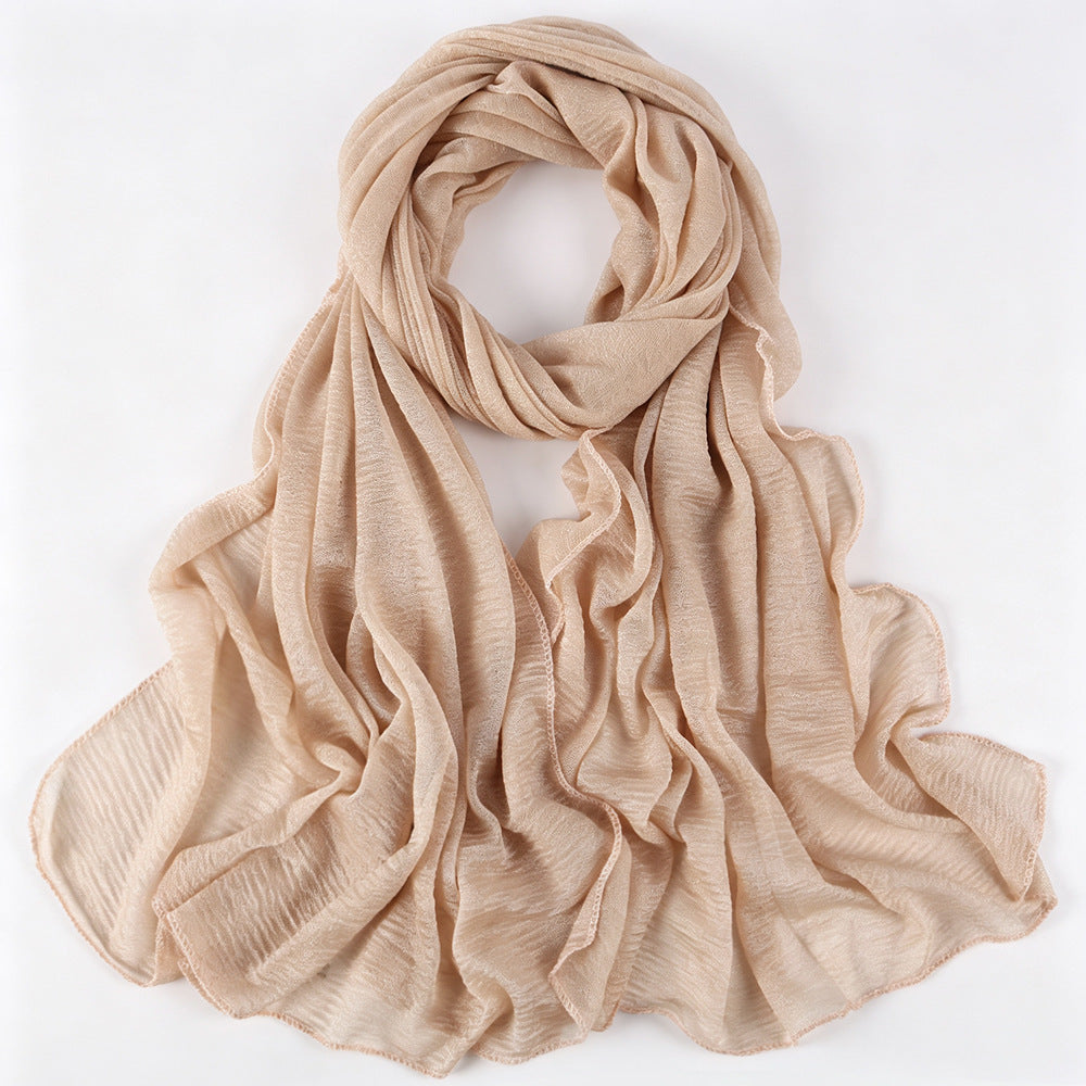 Solid Color Polyester Shawl Scarf In Multicolor For All Seasons