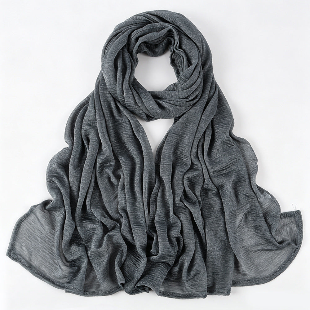 Solid Color Polyester Shawl Scarf In Multicolor For All Seasons