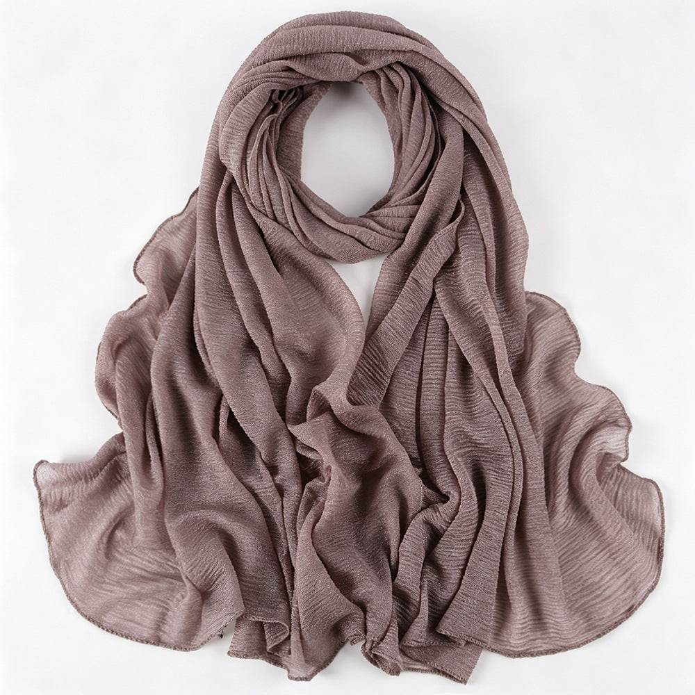 Solid Color Polyester Shawl Scarf In Multicolor For All Seasons