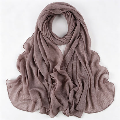 Solid Color Polyester Shawl Scarf In Multicolor For All Seasons